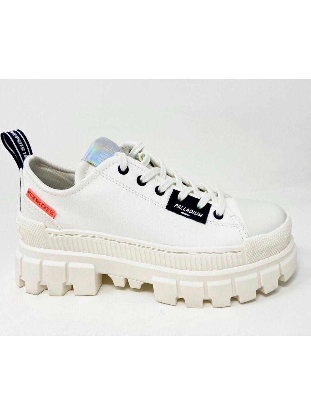 Palladium Womens 10 White Revolt LO TX Star Platform Chunky Sneakers NEW Casual